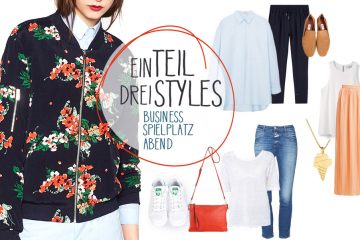 FASHION // ein Teil drei Styles. Key Piece Bomberjacke mit Blütenprint für Working Moms in 3 Style Alternativen: fürs Büro, den Spielplatz und die Abendverabredung - mehr auf FAMILICIOUS.de